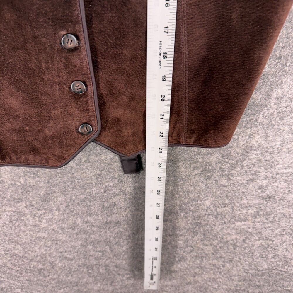 Marsh Landing Suit Vest Men M Medium Brown Button Up V-Neck Leather Sleeveless - Picture 5 of 6